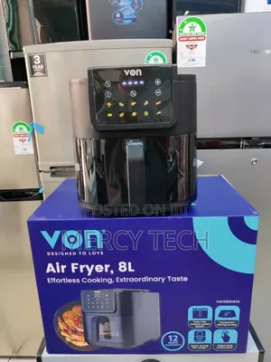 *Von Air Fryer 8l Digital Slim Design