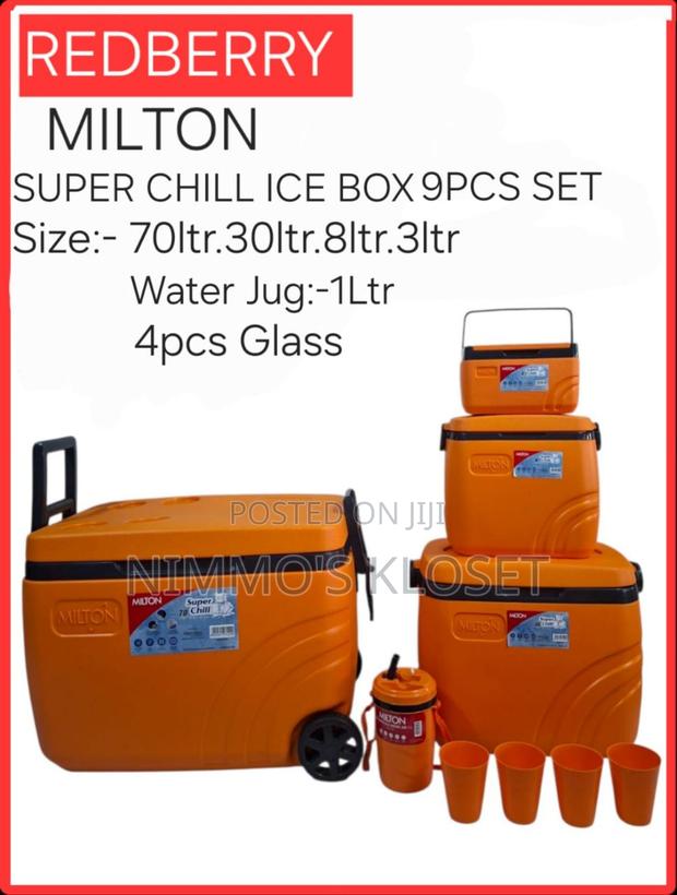 9 Pieces Set Plastic Insulated Ice Box Milton - Super Chill