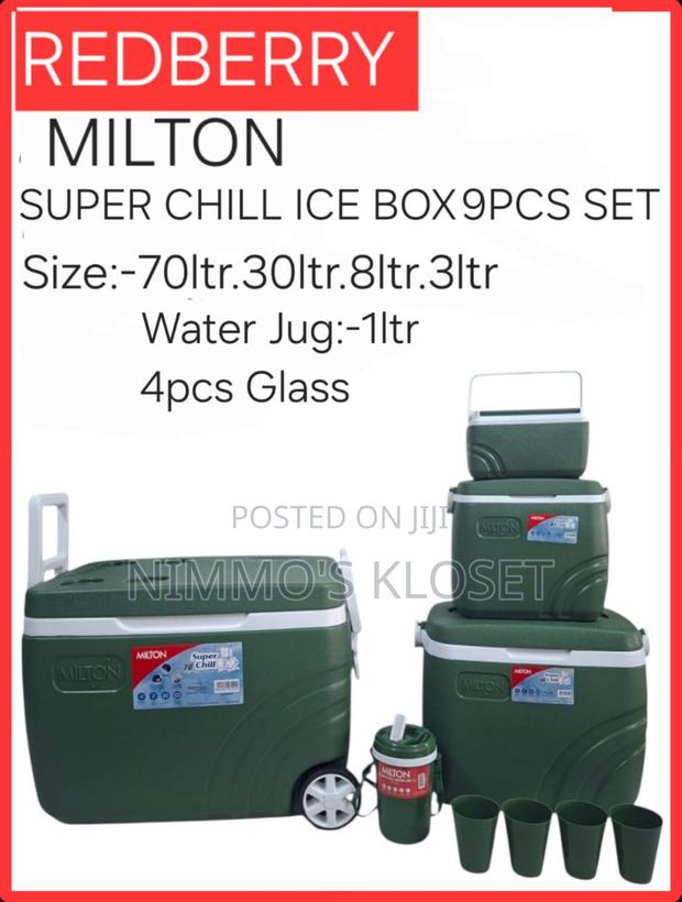 9 Pieces Set Plastic Insulated Ice Box Milton - Super Chill - thumbnail 4