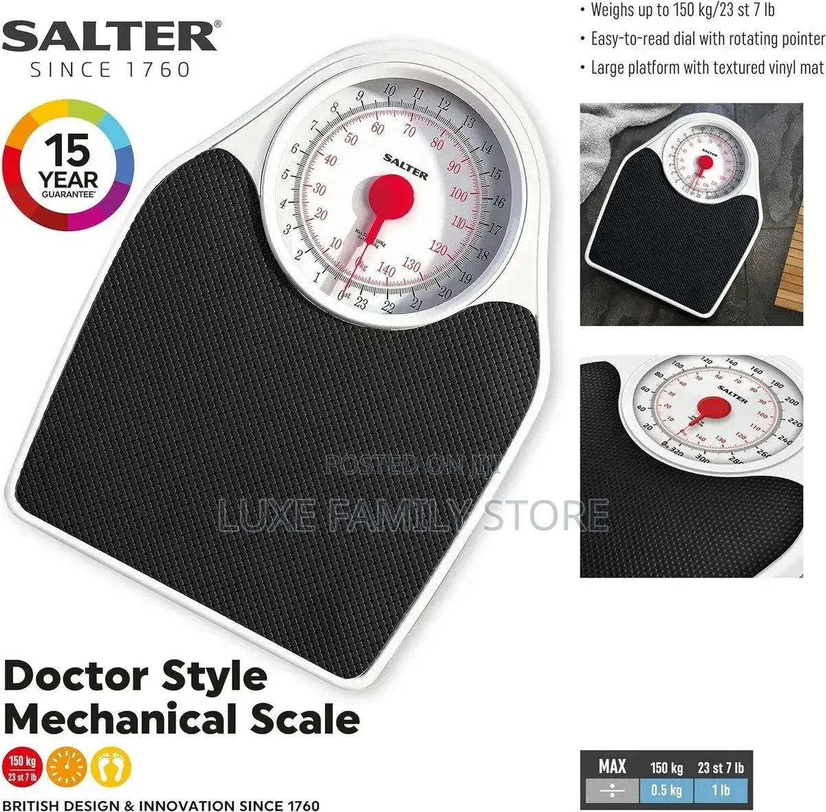 Salter 195 WHKR Doctor Style Mechanical Bathroom Scale.