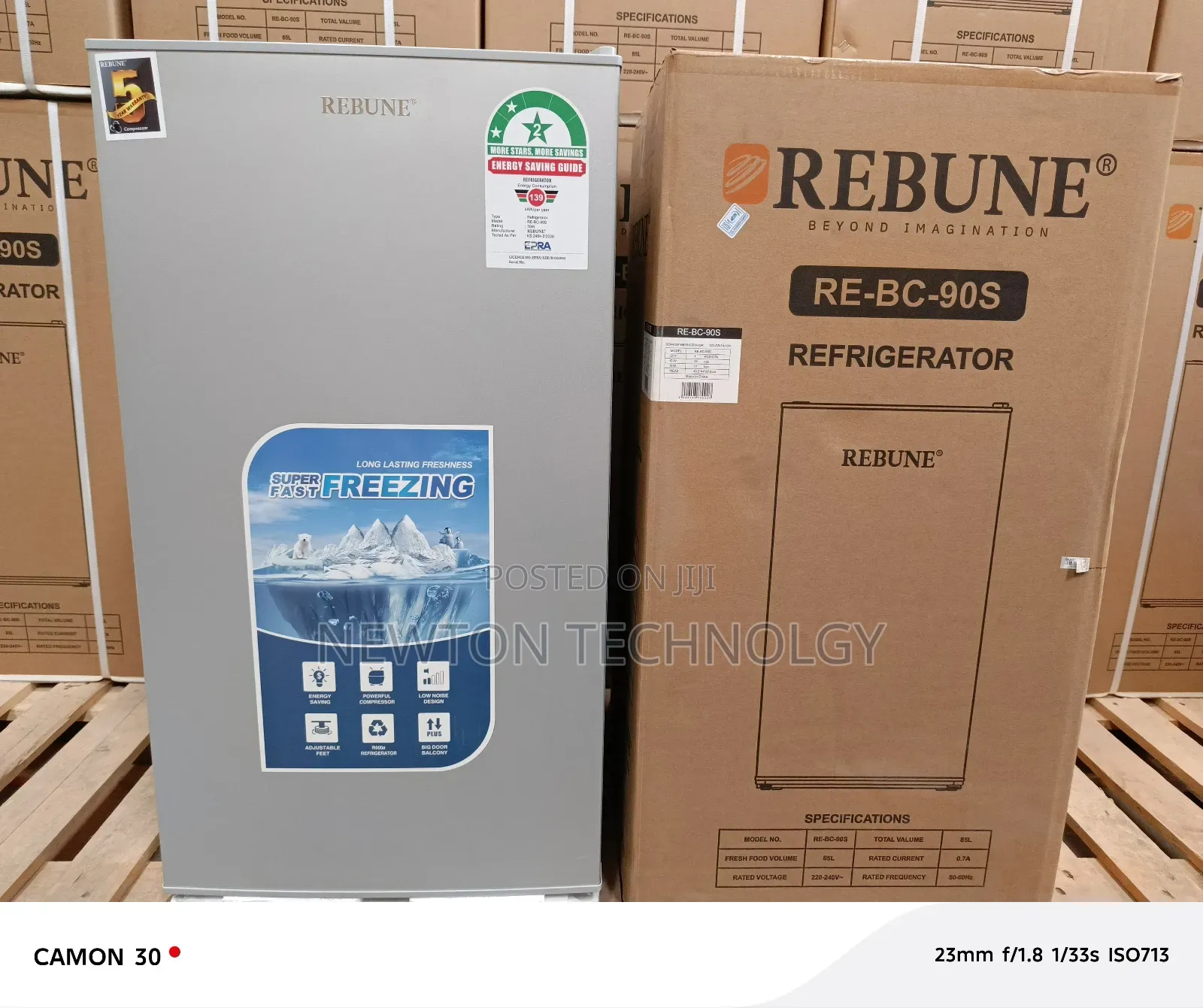 Rebune 90 Litres Dark Silver Single Door Refrigerator