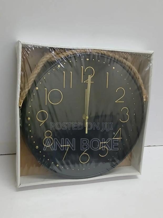 Quartz Wall Clock 3ocm Diameter Black White Available Gold Ring - thumbnail 2
