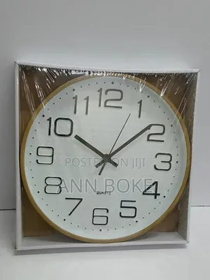 Quartz Wall Clock 3ocm Diameter Black White Available Gold Ring