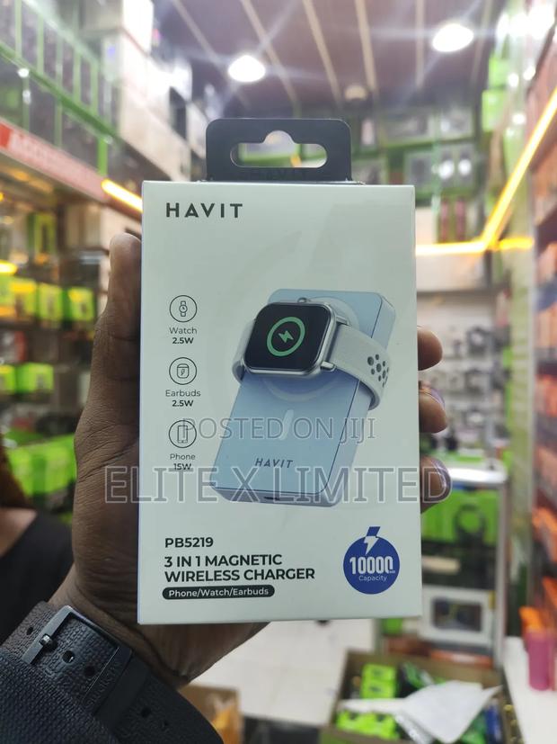 Havit Pb5219 10000mah 3 in 1 Magnetic Wireless Charger