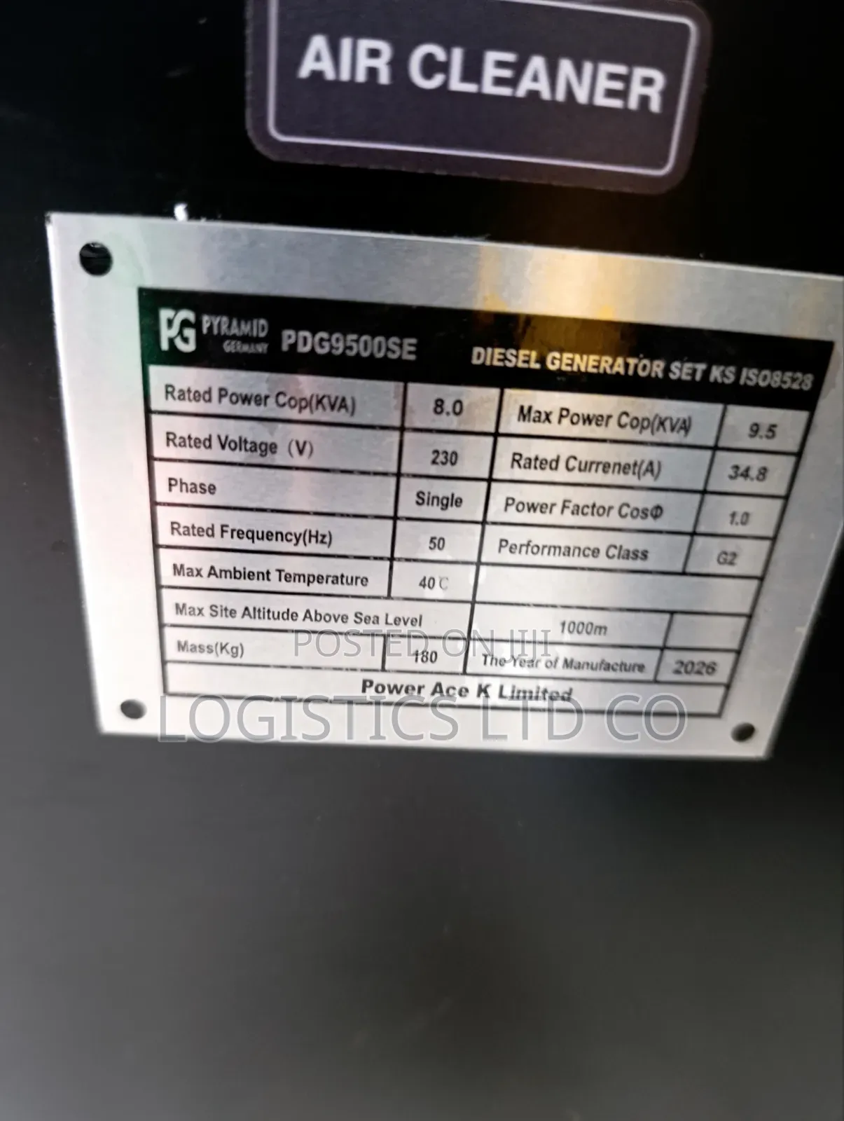 9.0kva Pyramid Germany Single Phase Diesel Generator