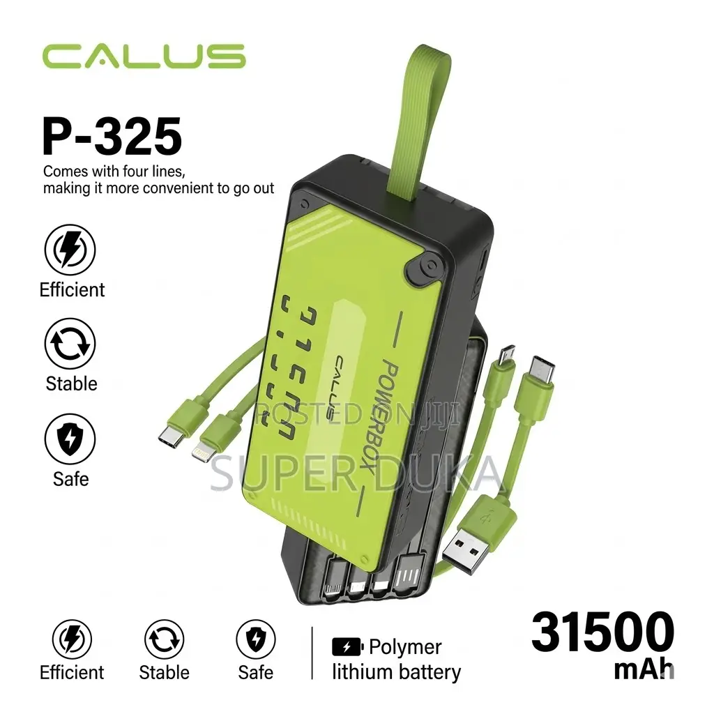 Calus P-325 31500mah Power Bank - Built-in 4 Cables Led Display