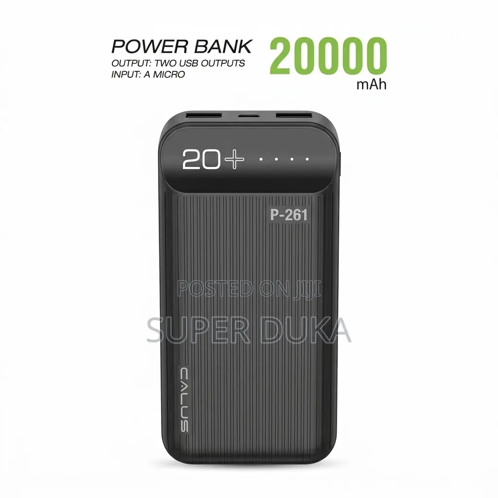 Calus P-261 20000mah Power Bank - Dual Usb Output Led Indicator