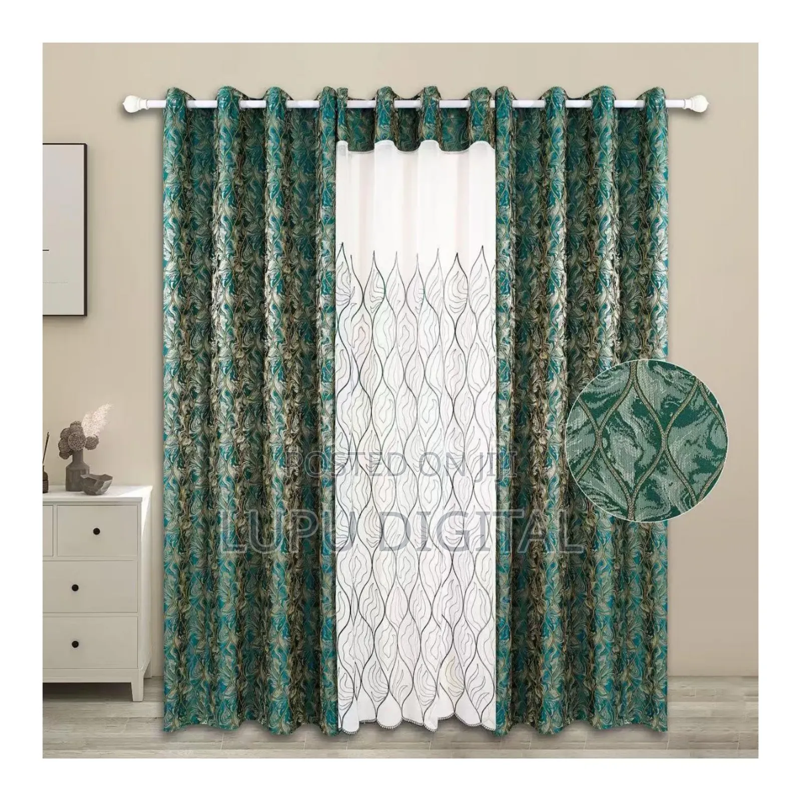 3 in 1 Curtains Drapes Set
