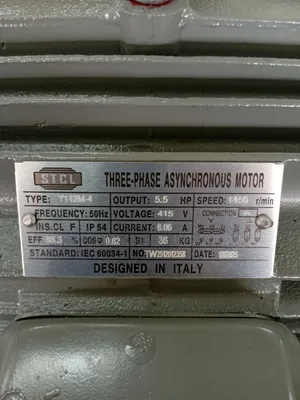 STCL 5.5hp 3 Phase Motor Low Speed