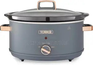 Tower Cavaletto 3.5 Litre Slow Cooker in Grey and Rose Gold.