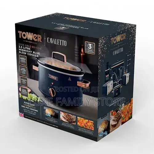 Tower Cavaletto 3.5 Litre Slow Cooker in Grey and Rose Gold.