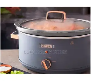 Tower Cavaletto 3.5 Litre Slow Cooker in Grey and Rose Gold.