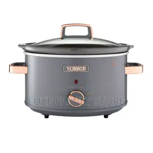 Tower Cavaletto 3.5 Litre Slow Cooker in Grey and Rose Gold.