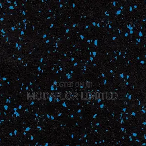 Blue Speckled Rubber Gym Mat for Heavy Duty Fitness Flooring Use