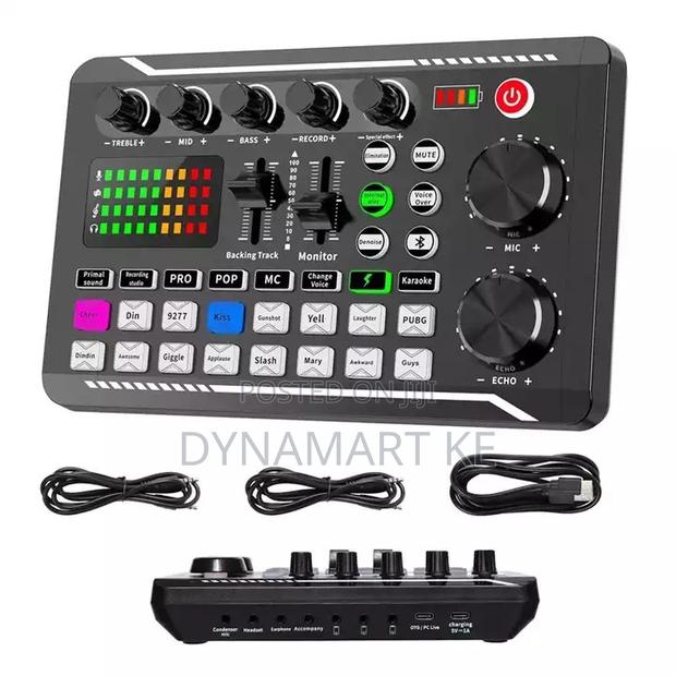 F998 Sound Card Professional Audio Mixer Live and Effects With Dj
