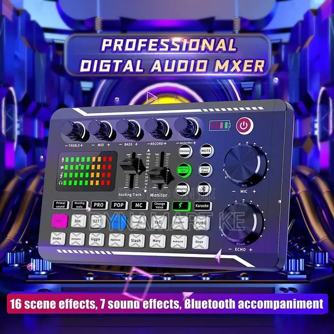F998 Sound Card Professional Audio Mixer Live and Effects With Dj