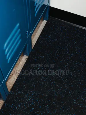 Blue Speckled Gym Mat for Home Gym and Fitness Studio Flooring
