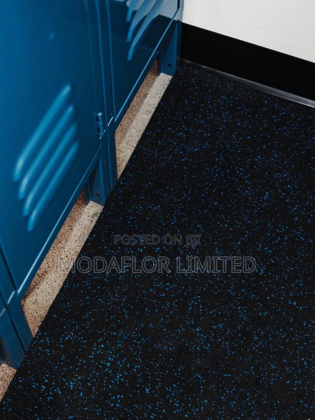Blue Speckled Gym Mat for Home Gym and Fitness Studio Flooring