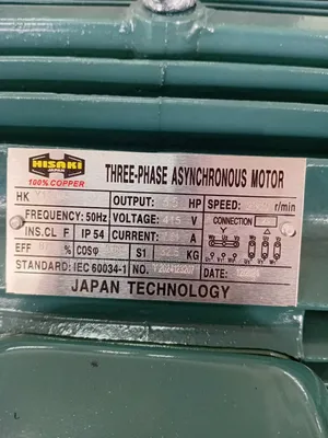 5.5hp Hisaki 3 Phase Motor High Speed