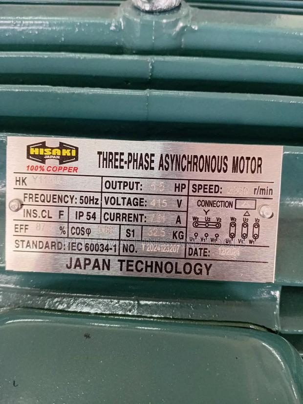 5.5hp Hisaki 3 Phase Motor High Speed - thumbnail 2
