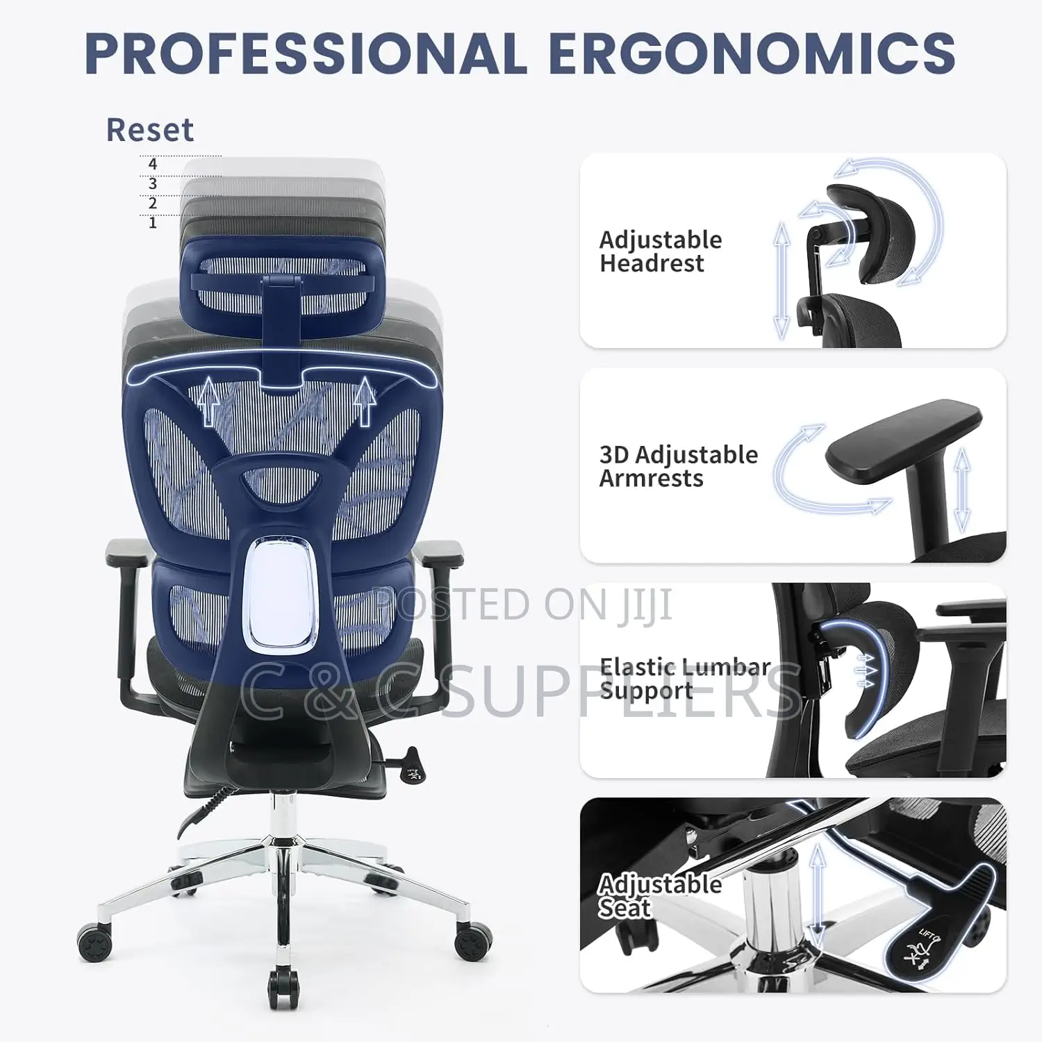 Executive Office Chair - C C Seats, Swivel Ergonomic Seat