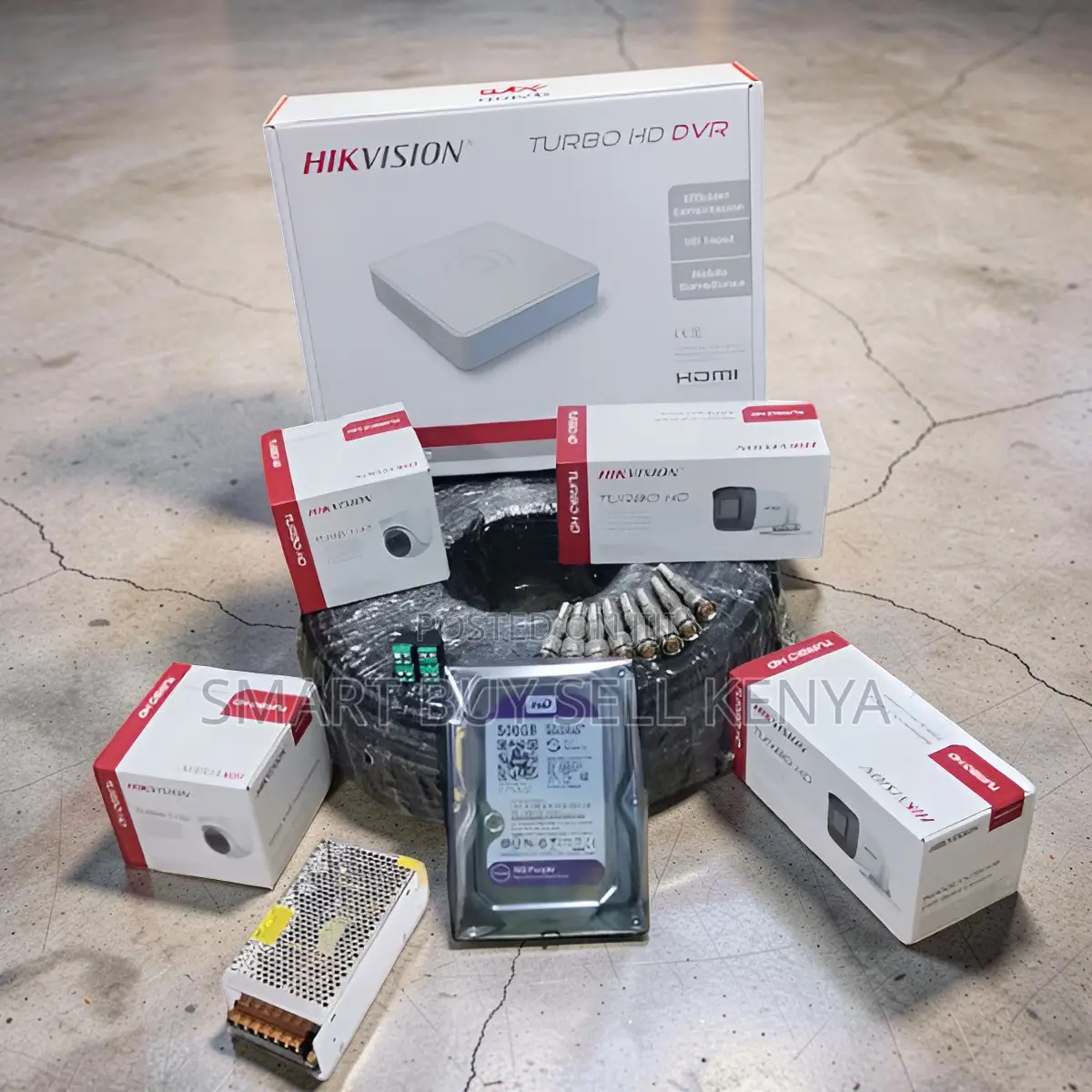 High Durability 4 Hikvision 1080p Hd CCTV Cameras Complete System Kit