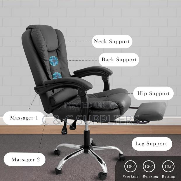 Executive Office Seat With Footrest - C C Imported Leather Chairs - thumbnail 13