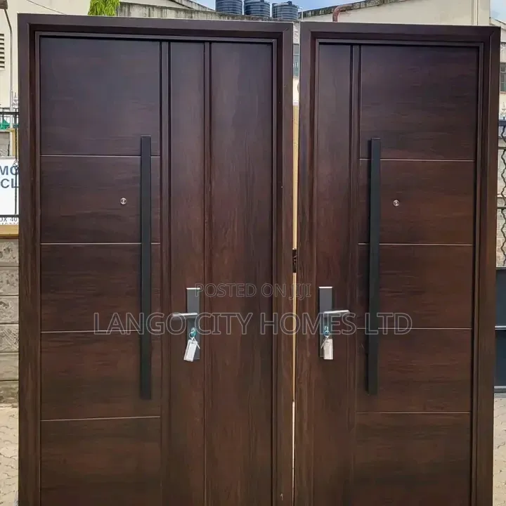 Brown Wood Look Steel Security Doors