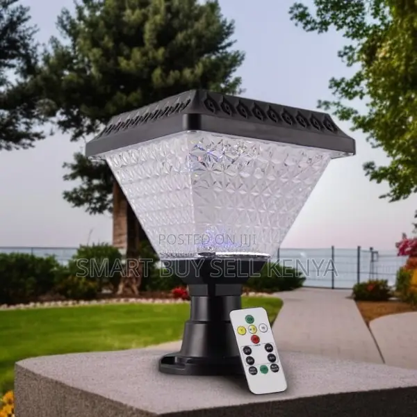 Outdoor Solar Garden Pillar Post Light With Bright White Led Glow