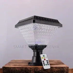 Solar Powered Led Outdoor Post Lamp With Decorative Crystal Cover