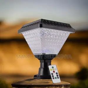 Solar Outdoor Pathway Post Lamp With Elegant Led and Crystal Finish