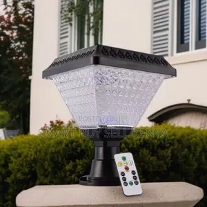 Waterproof Solar Powered Garden Post Light With Crystal Shade Design