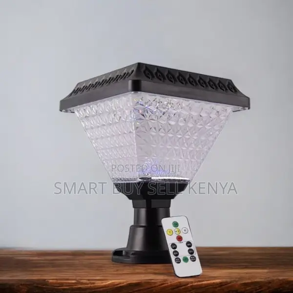 Solar Garden Post Lamp With Bright Led and Modern Decorative Design