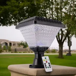 Decorative Diamond Pattern Solar Powered Garden Pathway Post Light