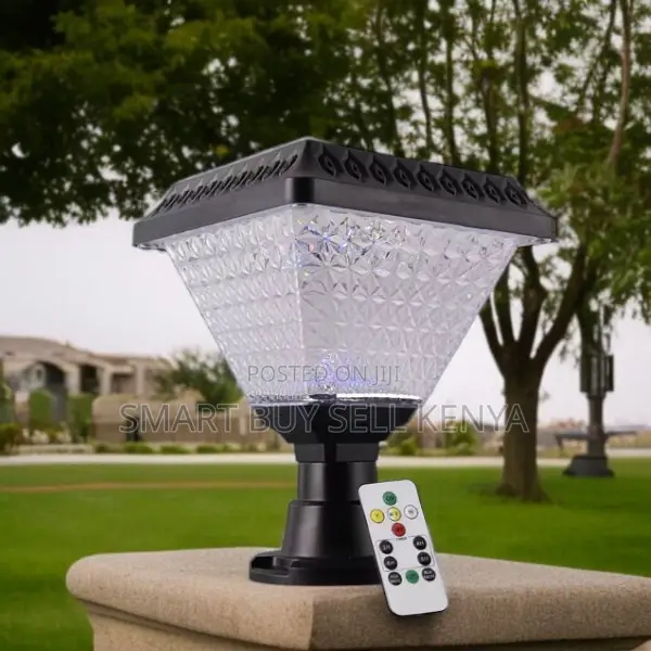Decorative Diamond Pattern Solar Powered Garden Pathway Post Light