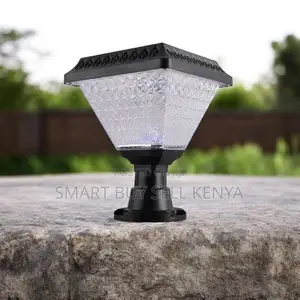 Automatic Solar Led Post Lamp With Elegant Crystal Shade for Garden