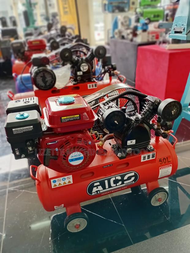 Aico 50l Air Compressor Double Piston With 8hp Petrol Engine - thumbnail 2