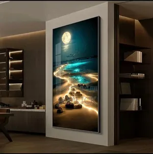 Modern Led Wall Art With Digital Clock Remote Control - Gh