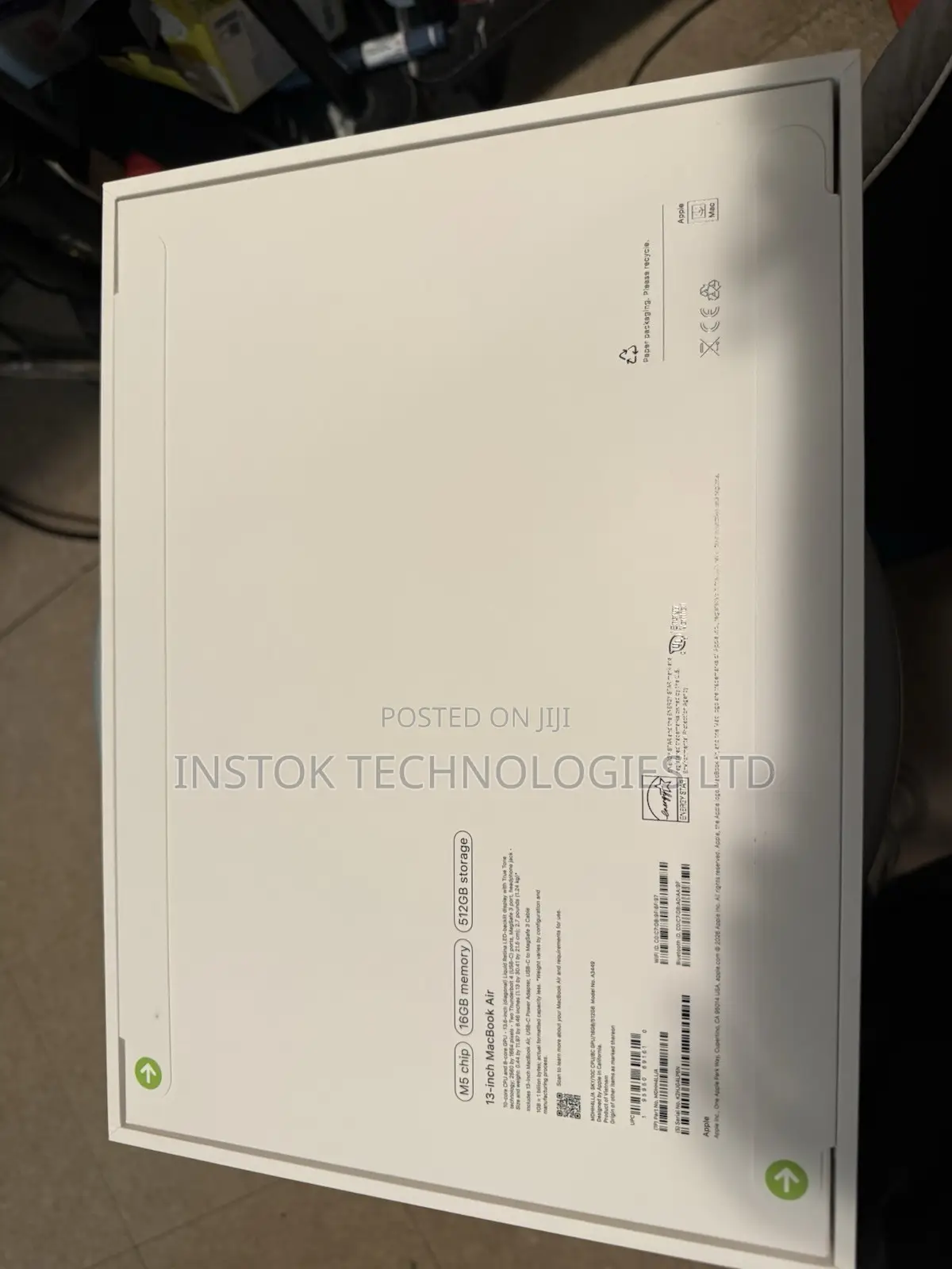 New Laptop Apple MacBook Air 2026 M5 13-inch 16GB Apple M5 SSD 512GB