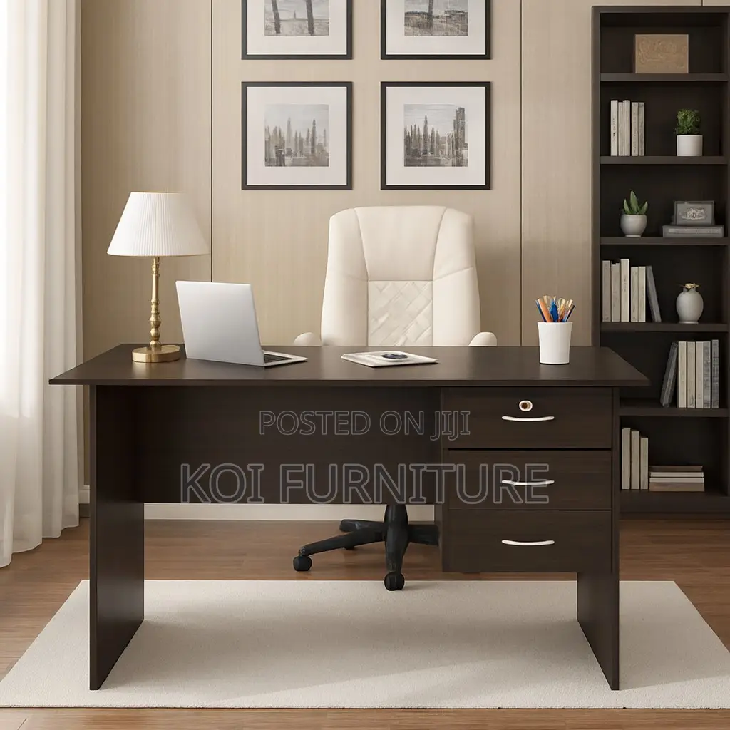 Office Desk; 1.2 Meters Rich Wooden Home Office Lockable Home Desk