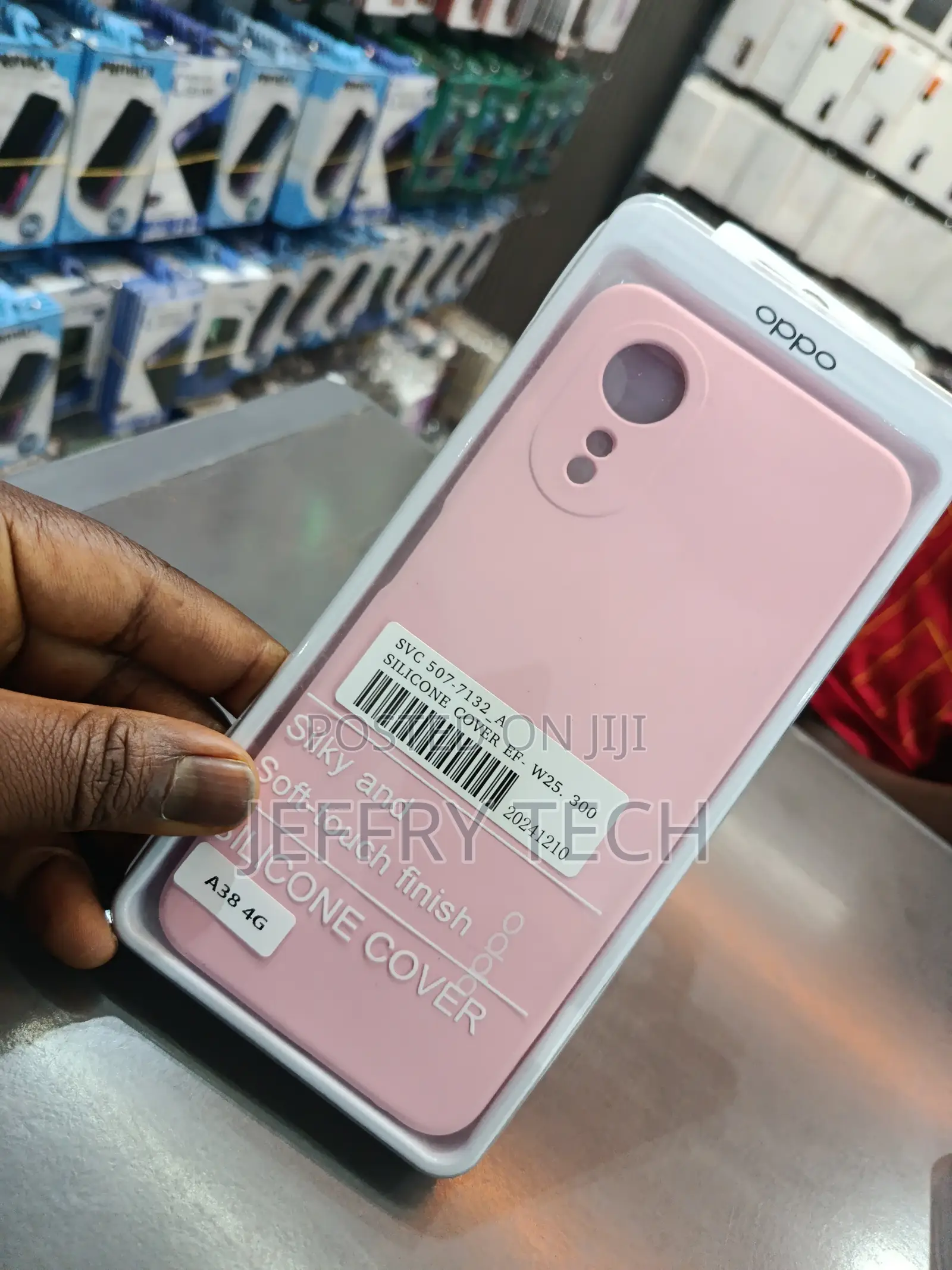Pink Silicone Cover for the Oppo A38 4g Smartphone, Featuring a Soft-