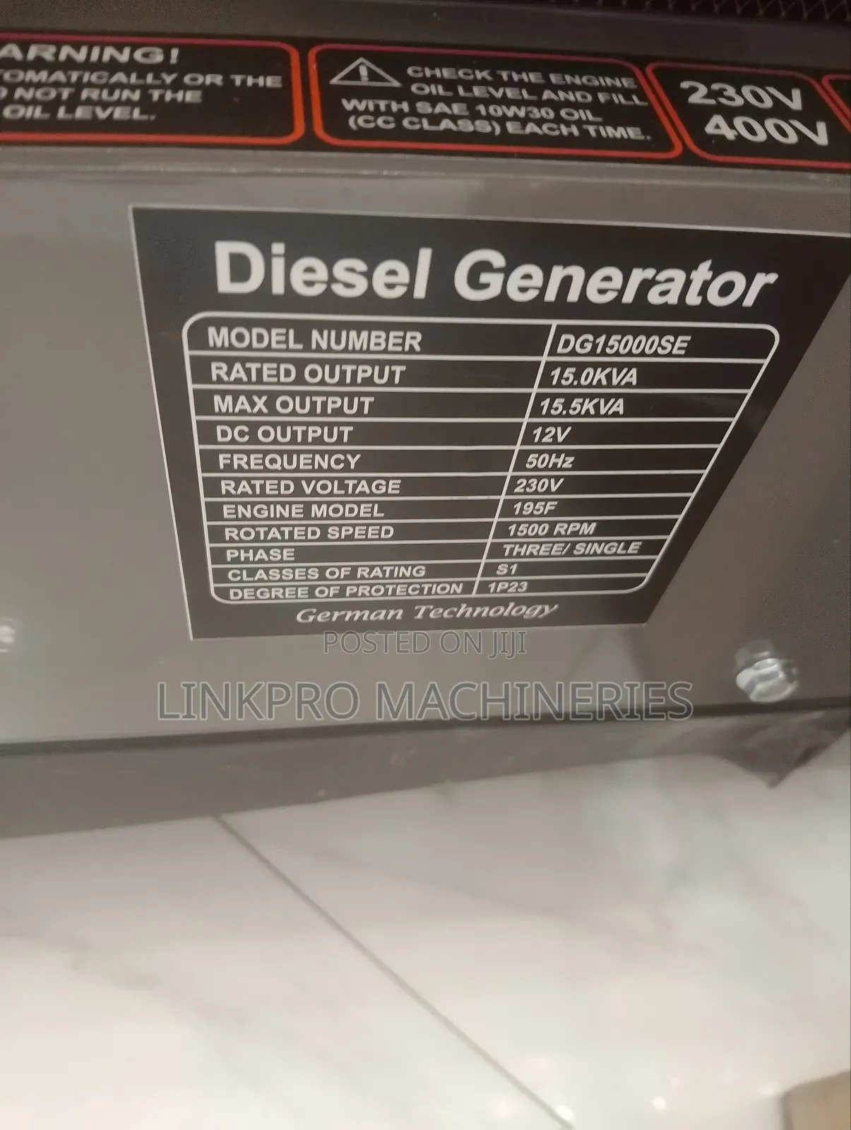 Heavy Duty 15kva Cigma Diesel Generator