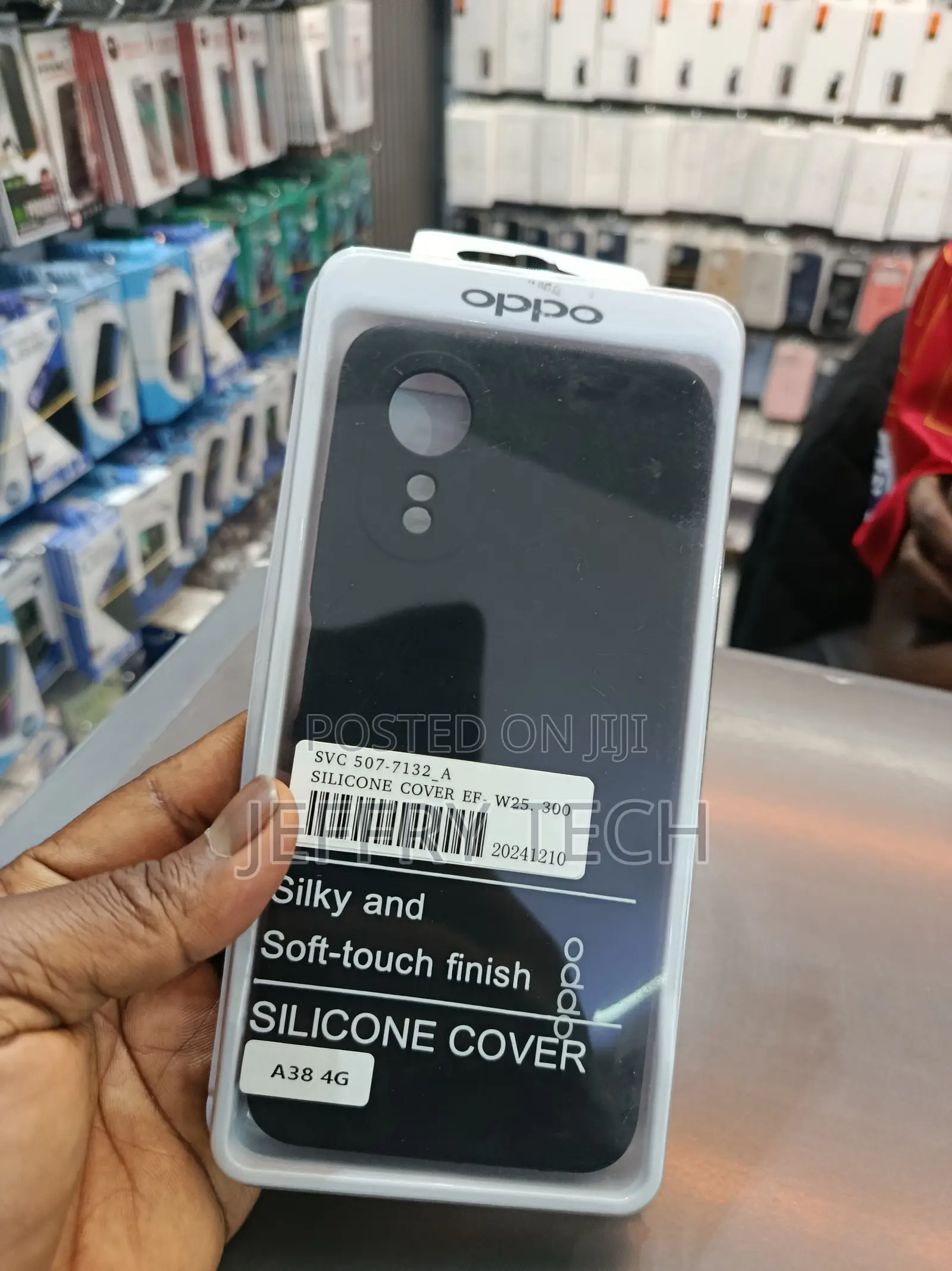 Oppo A38 4g Silicone Cover in Black, Featuring a Silky and Soft-Touch