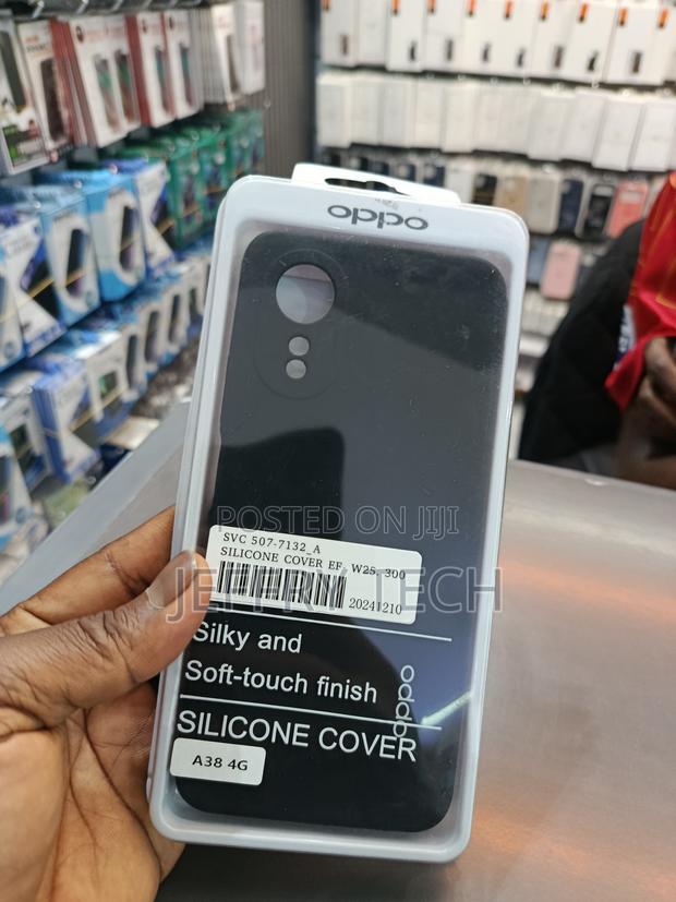 Oppo A38 4g Silicone Cover in Black, Featuring a Silky and Soft-Touch