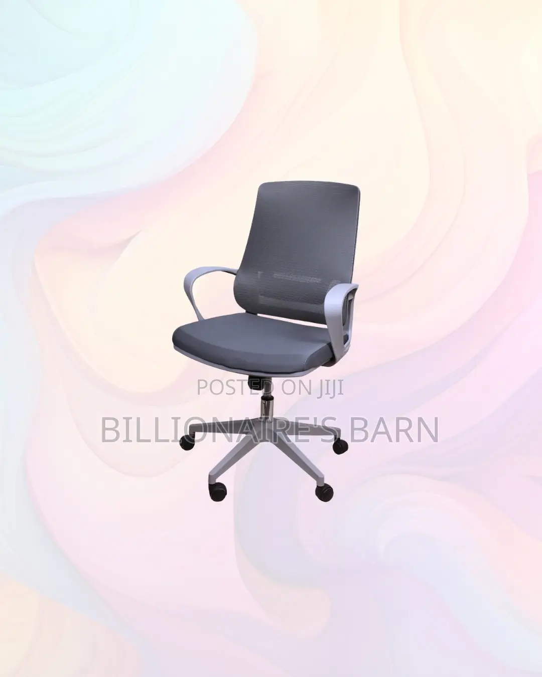 Grey Ergonomic Mesh Office Chair Mid Back Lumbar Professional Solution