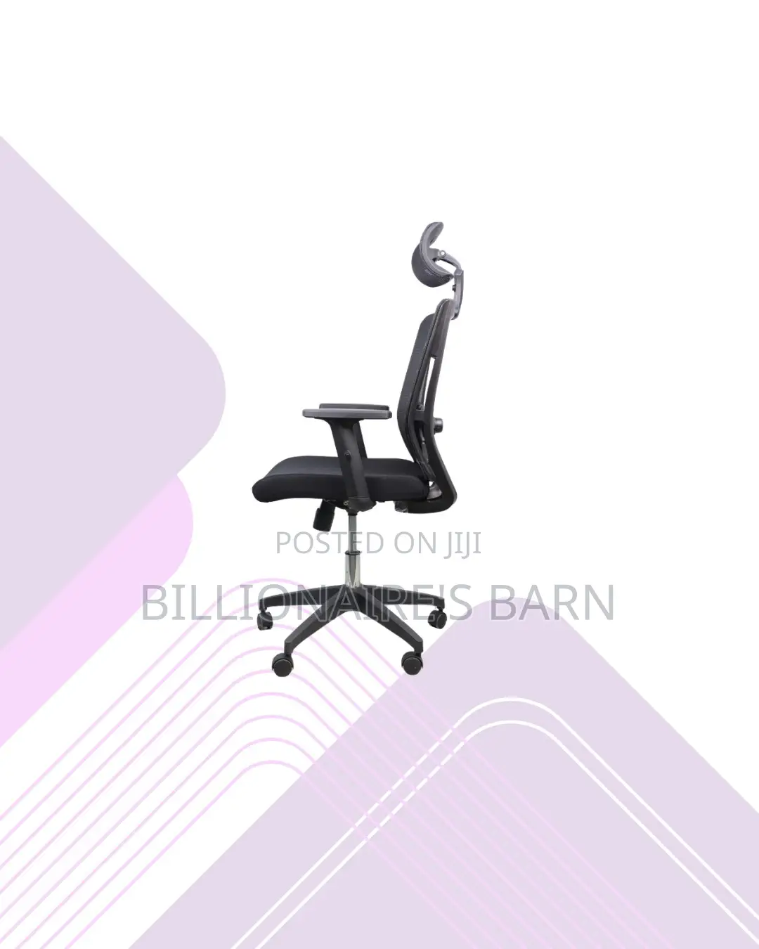 Black Mesh Office Ergonomic Headrest - Nylon Base Adjustable Solution