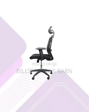 Black Mesh Office Ergonomic Headrest - Nylon Base Adjustable Solution