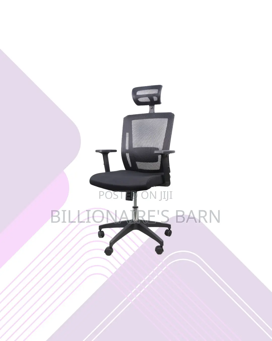 Black Mesh Office Ergonomic Headrest - Nylon Base Adjustable Solution