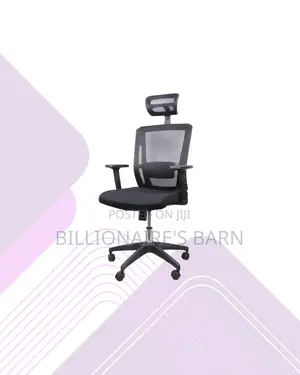 Black Mesh Office Ergonomic Headrest - Nylon Base Adjustable Solution