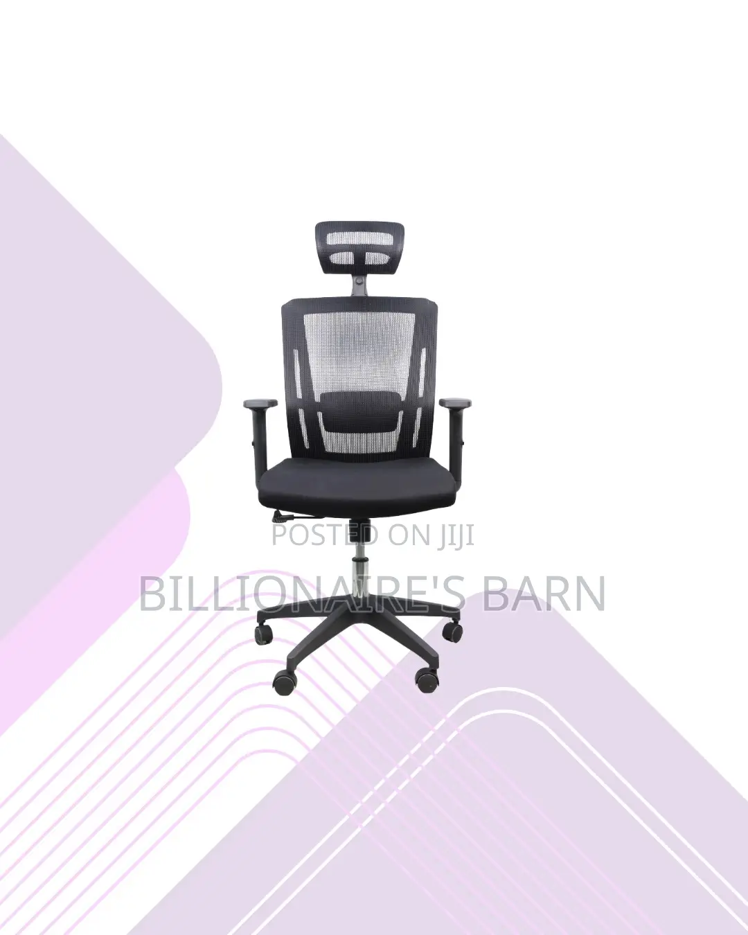 Black Mesh Office Ergonomic Headrest - Nylon Base Adjustable Solution